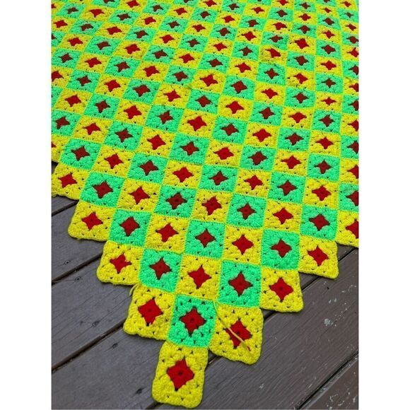 Vintage MCM Afghan Mod Throw Blanket - Picture 2 of 7